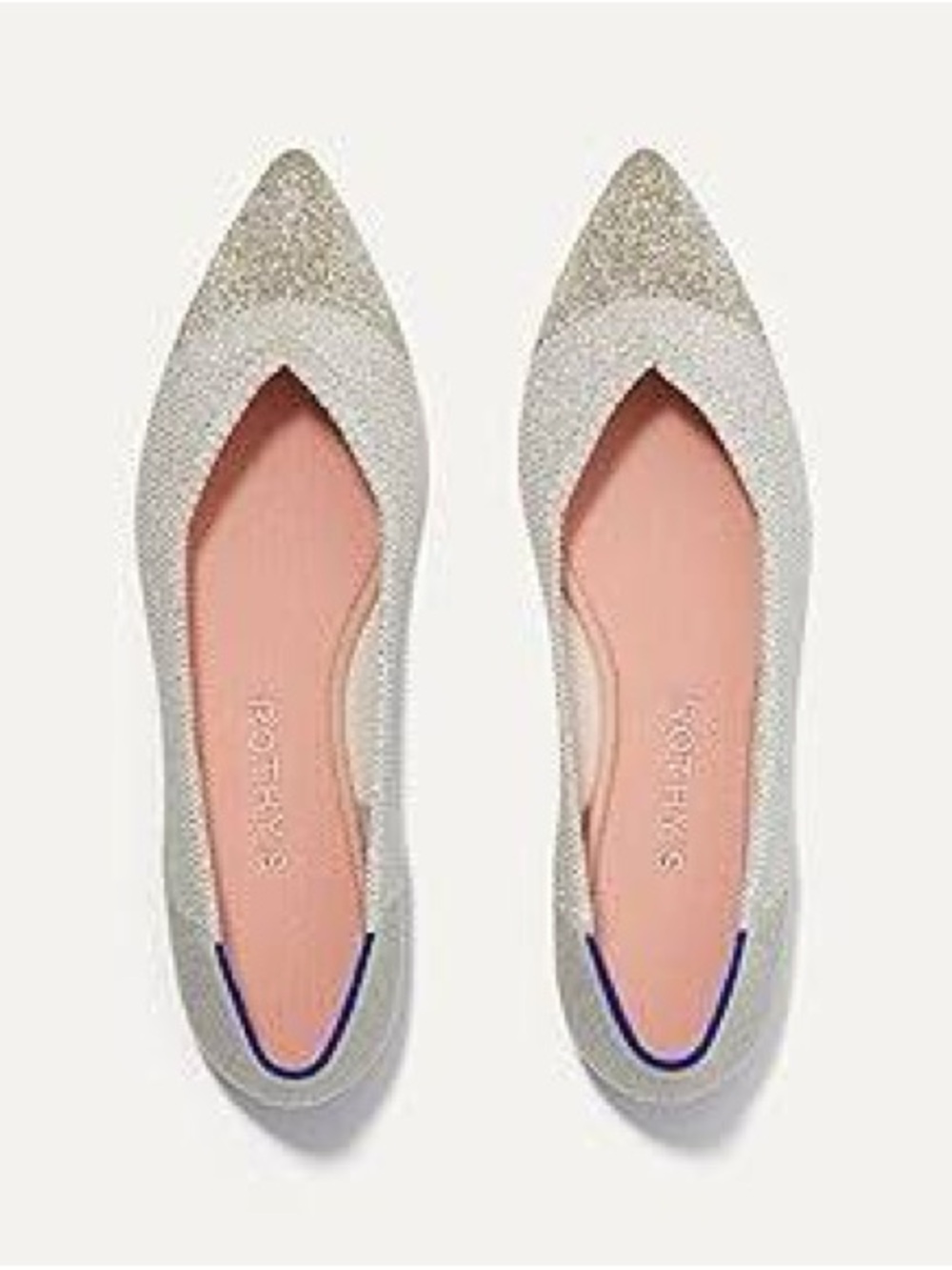 Rothy's The Point Flats in Shimmering Diamond Metallic